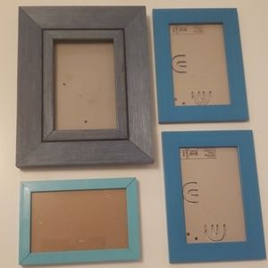 Blue picture frames wall art